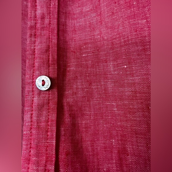 NEW Foxcroft XXL 100% Linen Button Up Shirt Pink Blouse Top - Picture 8 of 11